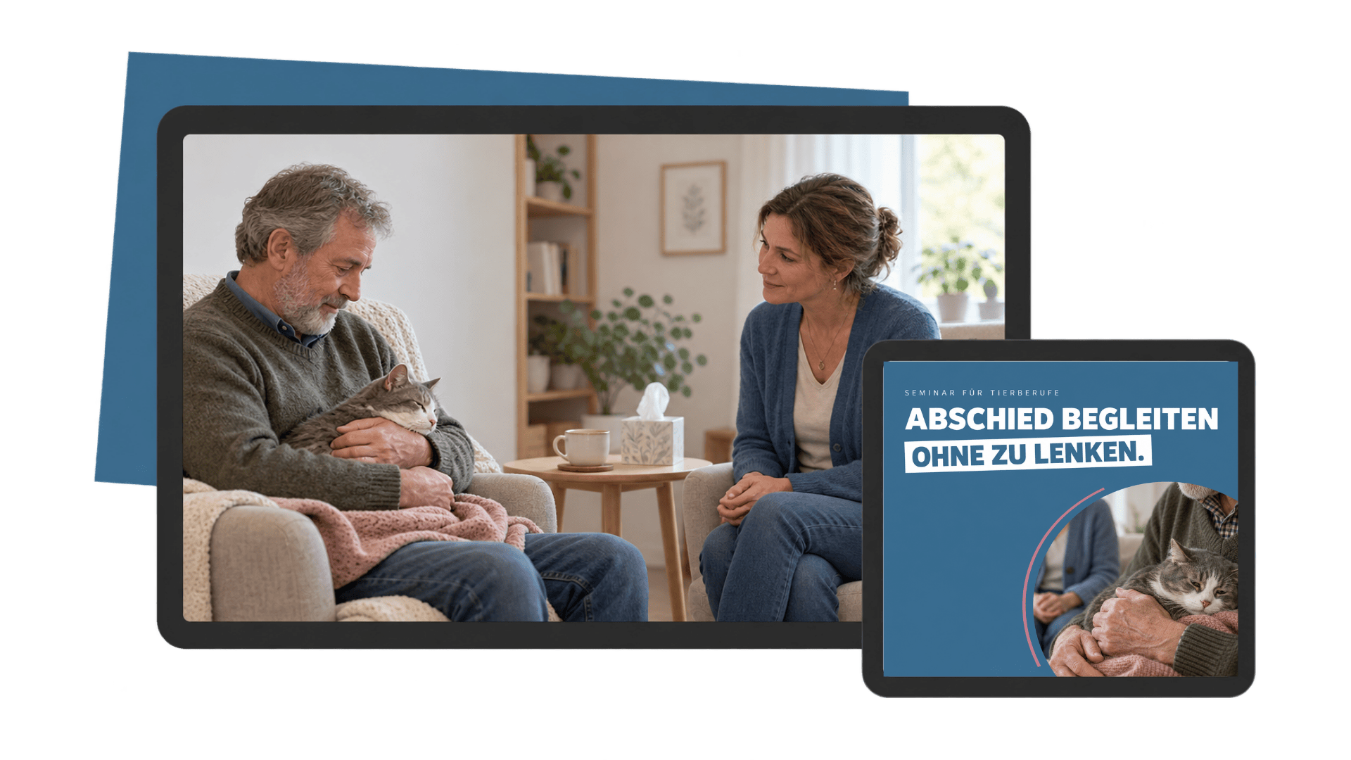 THP mit Mann und Katze in Praxis